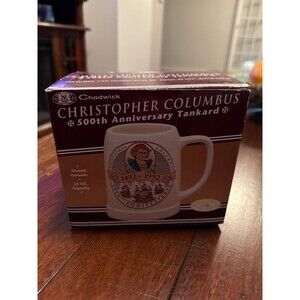 Vintage Christopher Columbus 500th Anniversary Glazed Ceramic 22 oz. 1992 Mug